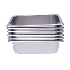 6 Pack 4″ Deep 1/2 Size Stainless Steel Steam Table Pans Hotel Food Prep Pan NEW