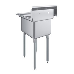 26 in. x 22 in. Stainless Steel One Compartment Sink. 16 in x 20 in x 12in Bowl