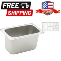1/9 Size Steam Pan, 4-Inch, Stainless Steel