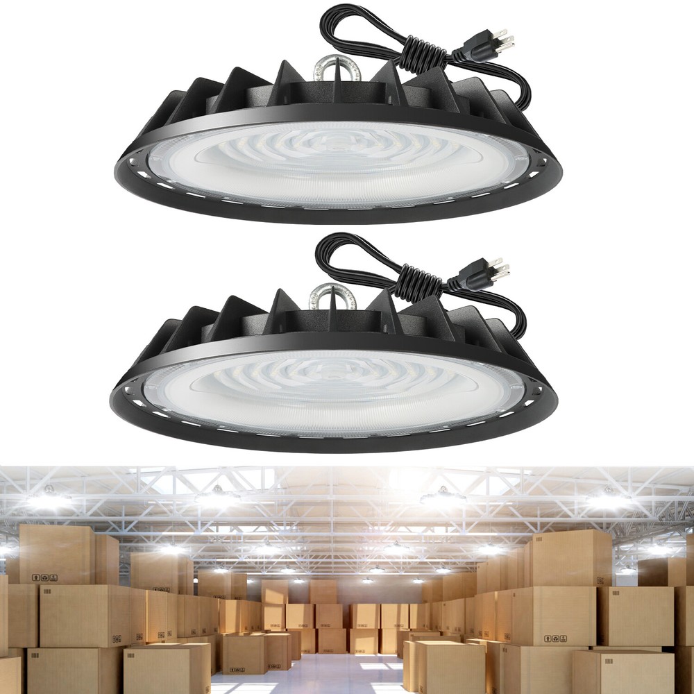 300W UFO LED High Bay Light Commercial Bay Lighting for Barn Gym Factory Shop 2P