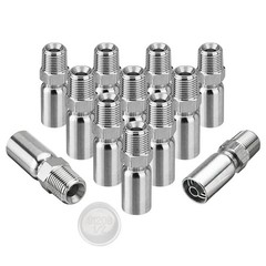 12 Pack 1/2″ NPTF Hydraulic Hose Crimp Fittings, 3/8″ I.D. Hose x 1/2″ NPTF Male