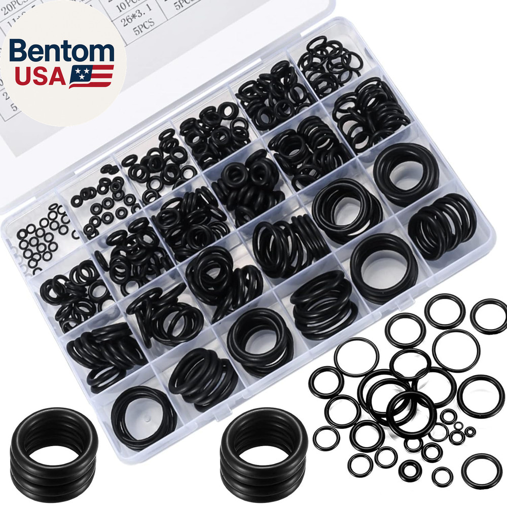 360 Pcs O Ring Assortment Kit,Rubber Washer Orings, Black 24 Sizes Pressure Wash