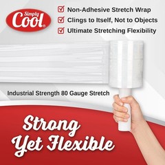 2 Pack Industrial Strength Mini Hand Stretch Wrap 5″ 1000 Ft Roll 80 Gauge Th…
