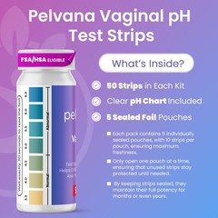 Pelvana Vaginal pH Test Strips for Women – 50 Strips, 50 Count (Pack of 1)