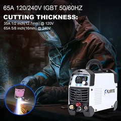 FLARING Plasma Cutter,65Amp Non-Touch Pilot Arc Plasma Cutter Machine 120V/240V