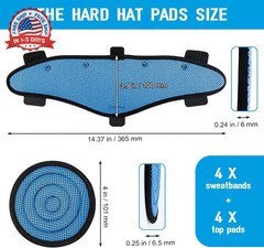4 Pack Hard Hat Top Pad and Sweatband Sets for Safety Helmet, Washable Hard Hat