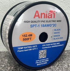 Aniai SPT-1 18/2 Low Voltage Landscape Lighting Copper Wire – 500 Feet Green …