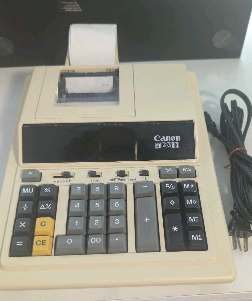 Canon MP21D Digital Printing 12 Digit Calculator Receipt Machine TESTED