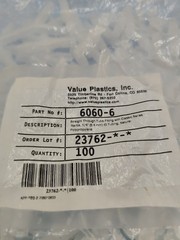 6060-6 straight through tube fitting with Classic series barbs 1/4″ 6.4mm ID