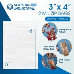 Durable 2 Mil Clear Reclosable Zip Bags – 1000 Count for Storage & Organization