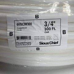 SIOUX CHIEF Powerpex Non-Barrier Pex-B Tubing Sz 3/4″ x 300 ft, White 665X3W300