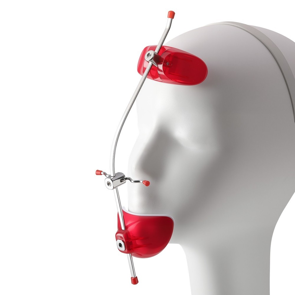 Dental Orthodontic Reverse Pull Headgear Facemask Facial Mascara Adjustable Red