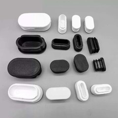Oval Plastic Blanking End Cap Caps Tube Pipe Inserts Plug Bung Steel Leg Black