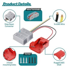 18V to 12V Step-Down Converter for Milwaukee M18 Battery, 240W DC 12V Regulator