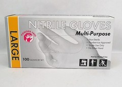 Box of 100 Nitrile Gloves Large L Powder Free Blue GNPR-LG-1A