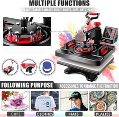 Professional 8 in 1 Heat Press Machine Sublimation Machine 12″ X 15″ Shirt Pr…