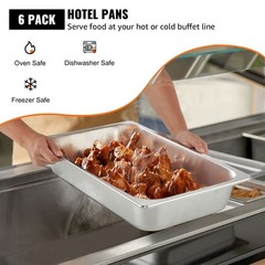 Full Size Deep Steam Table Pan 20.9×12.8×3.9″ Stainless Steel