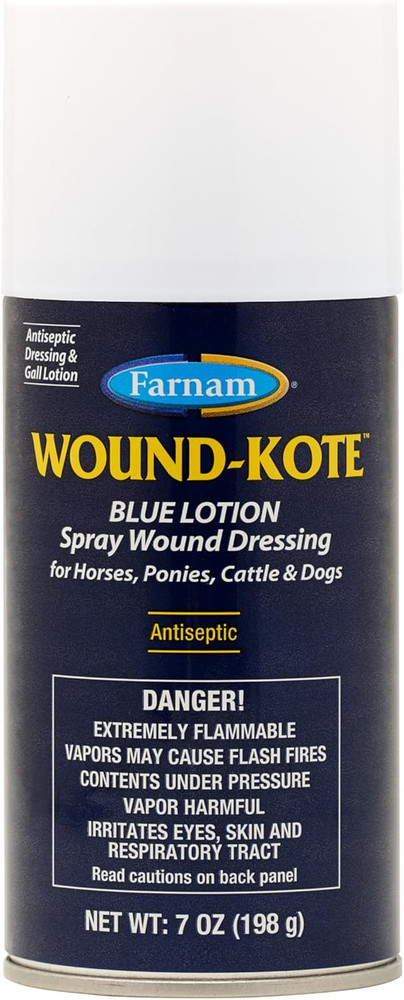 Farnam Wound-Kote Blue Lotion Spray Horse Wound Care for Use on Horses and Dogs,