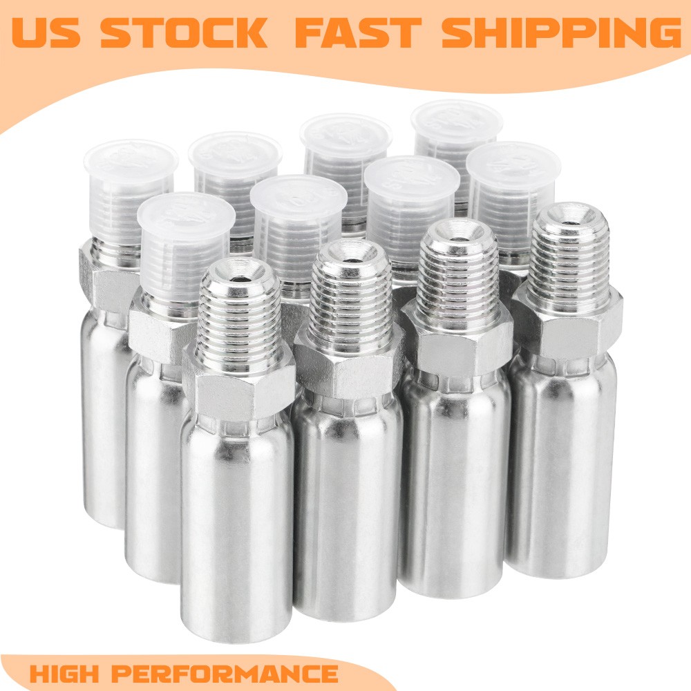 12Pack Hydraulic Hose Fittings: 1/4″ I.D. Hose x 1/4″ NPTF Male with Protection