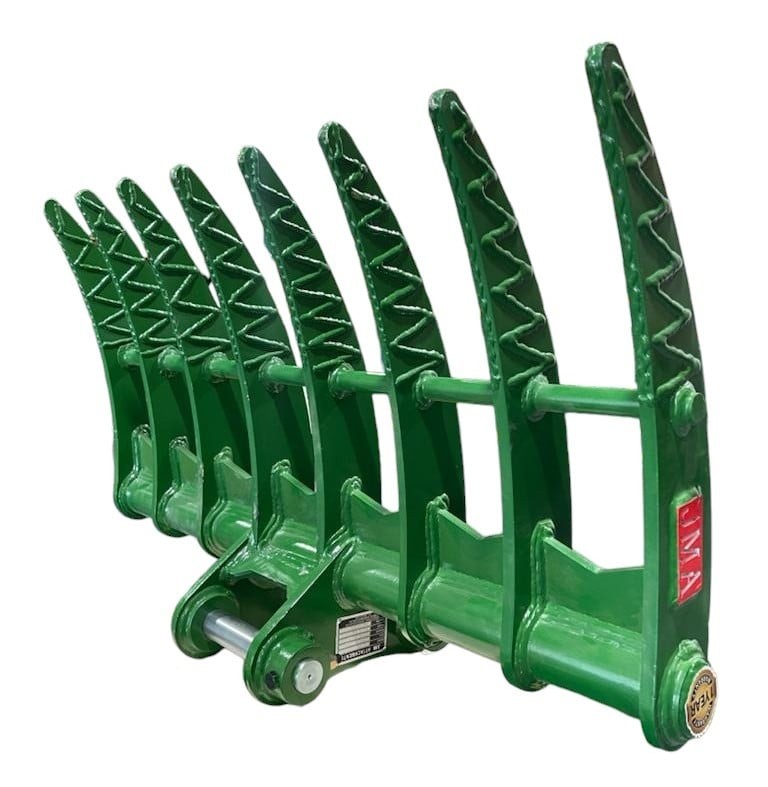 JMA 48in Backhoe Brush Rake 6.5-9 Ton 45mm Pin-On Land Clearing Grapple Steel