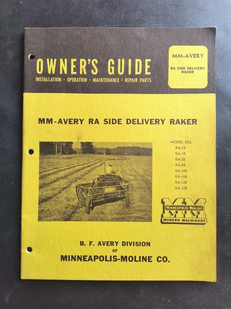 BF Avery RA Side Delivery Raker Manual Dealer Advertising Brochure 1952 Farm