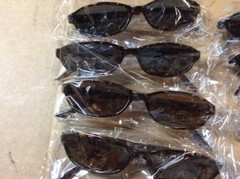 NEW ASSORTED BOX OF SUNGLASSES SUN GLASSES SET OF 12 GLASS COLORED SMALL LENS