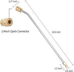 Sooprinse Washer Extension Gutter Cleaner 14 Inch 30 Degrees Curved Rod