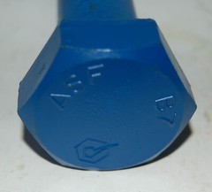 B7 Heavy Hex Bolt 1-1/4 -8 x 9-1/2in Stud Washer & Nut Blue Teflon 1.25″DIA