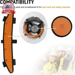 Hard Hat Sweatband and Top Pad for Safety Helmet, Washable Hard Hat Cooling Line