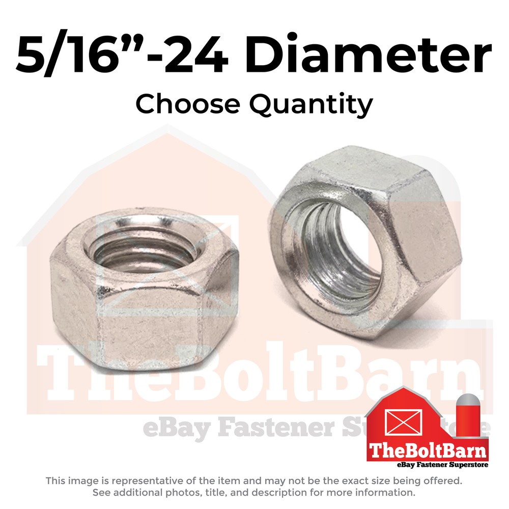 5/16″-24 Stainless Steel Finished Hex Nuts (Choose Qty)