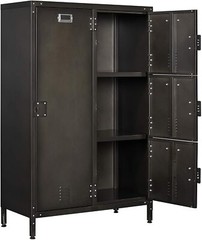 Metal Storage Cabinet Retro Style for Club Home Storage Lockers with 3/4/6 Doors