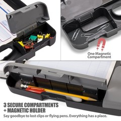Officemate Portable Clipboard Storage 11-3/4″w x 1-1/2″d x 14-1/2″h, Charcoal