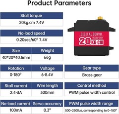 Durable Waterproof Servo with 180° Angle Control for Model DIY Applications