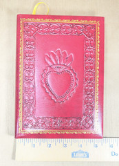 Fiorentina Leather Embossed Journal Sacred Heart Cover – Handmade in Italy