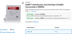 SYBR Gold Nucleic Acid Gel Stain (10,000X Concentrate) 500ul Invitrogen S11494