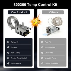 800366 Temp Control Kit Fits for True Refrigeration Replace 077B6806, black