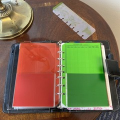 Compact Franklin Covey Planner Black Magnetic Snap 6-Ring & Accessories