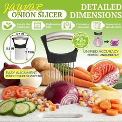 JAYVAR Onion Holder for Slicing,304 Stainless Steel Universal size, Silver
