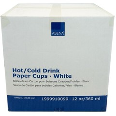 Abena Disposable Paper Coffee Cups, Hot/Cold Beverages, 8, 12, 16 Oz – 1000ct