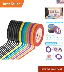 15 Rolls Low-Tack 1/8 Inch Whiteboard Tape – Perfect for Crafts & Art Projects
