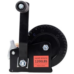 1200 LB Hand Crank Winch w/ 20 FT Strap, 2-Way Ratchet for Trailer, Boat, ATV
