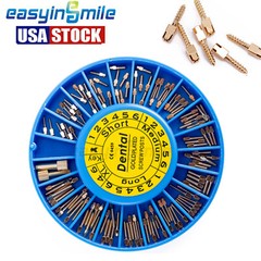 120pcs Dental Endodontic Screw Post Gold Plated Complet Kit + 2pcs Key