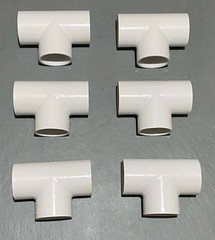 (Qty 6) Lasco 2-1/2″ PVC Slip Tee Schedule 40, 2.5″ Slip x Slip x Slip