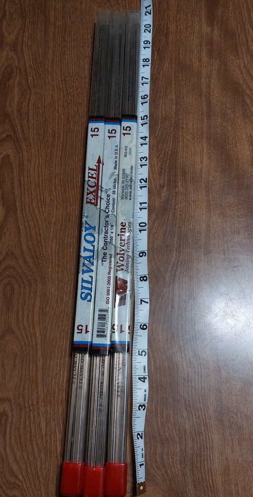3LBS Lot SILVALOY 15% Silver Brazing Alloy 84 Rods HVAC Grade