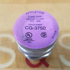 Appleton CG-3750 Aluminum Cord Grip, .375-.500 Cable Diameter – NEW