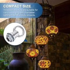 M METERXITY 4 Pack Light Fixture Hooks Ring Nuts,5kg Max Load 13mm ID M10 Thr…