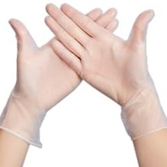 Basic Medical Vinyl Exam Gloves Disposable Latex Free Medium, Powder-Free, Cl…