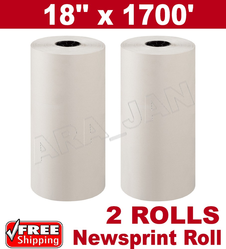 18″ x 1700 30# Newsprint Shipping Wrapping Stuffing Packaging Paper 2 Rolls