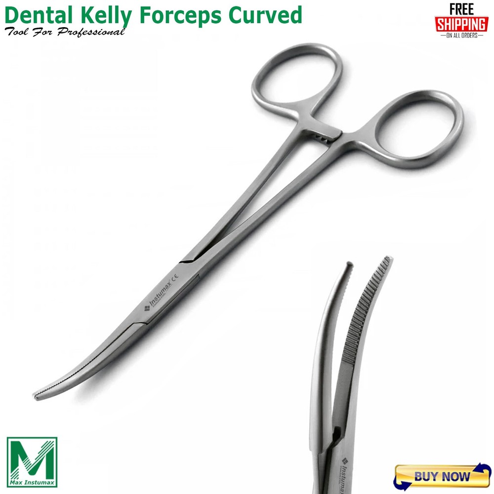 Surgical Hemostat Curved Kelly Locking Clamp Forceps 5.5” Artery Tooth Forceps