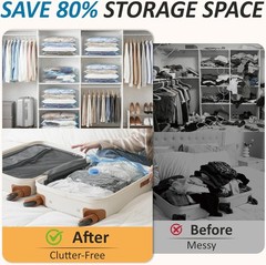 Vacuum Storage Bags, 80% Compression Vacuum Seal Space Saver Plastic Packaging